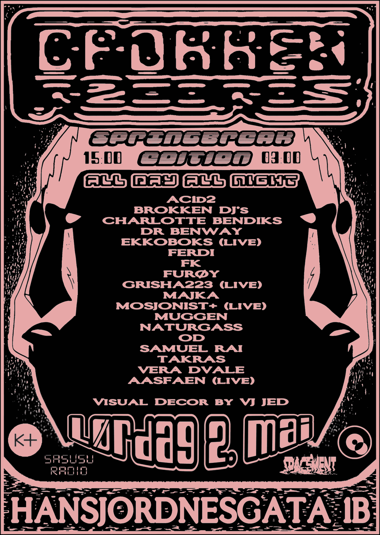 Poster for Brokken Basement Bonanza. Graphic Design by Guse
